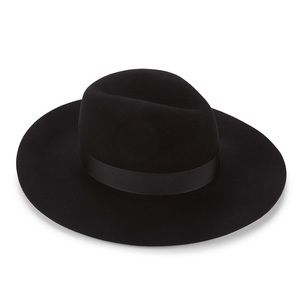 Saks Fifth Wide Brim Fedora Hat in Black
